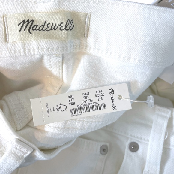 Madewell Tall High-Rise Slim Boyjean in Tile White, Size 29T - Picture 13 of 15